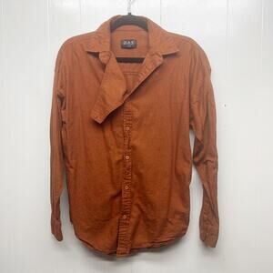 DAS Button Front Long Sleeve Women's Brown Shirt Size Large Breathable